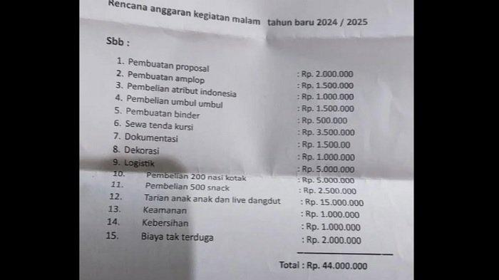 Ketua Ormas PP Bekasi Selatan Minta Maaf Usai Proposal Malam Tahun Baru Rp44 Juta Beredar